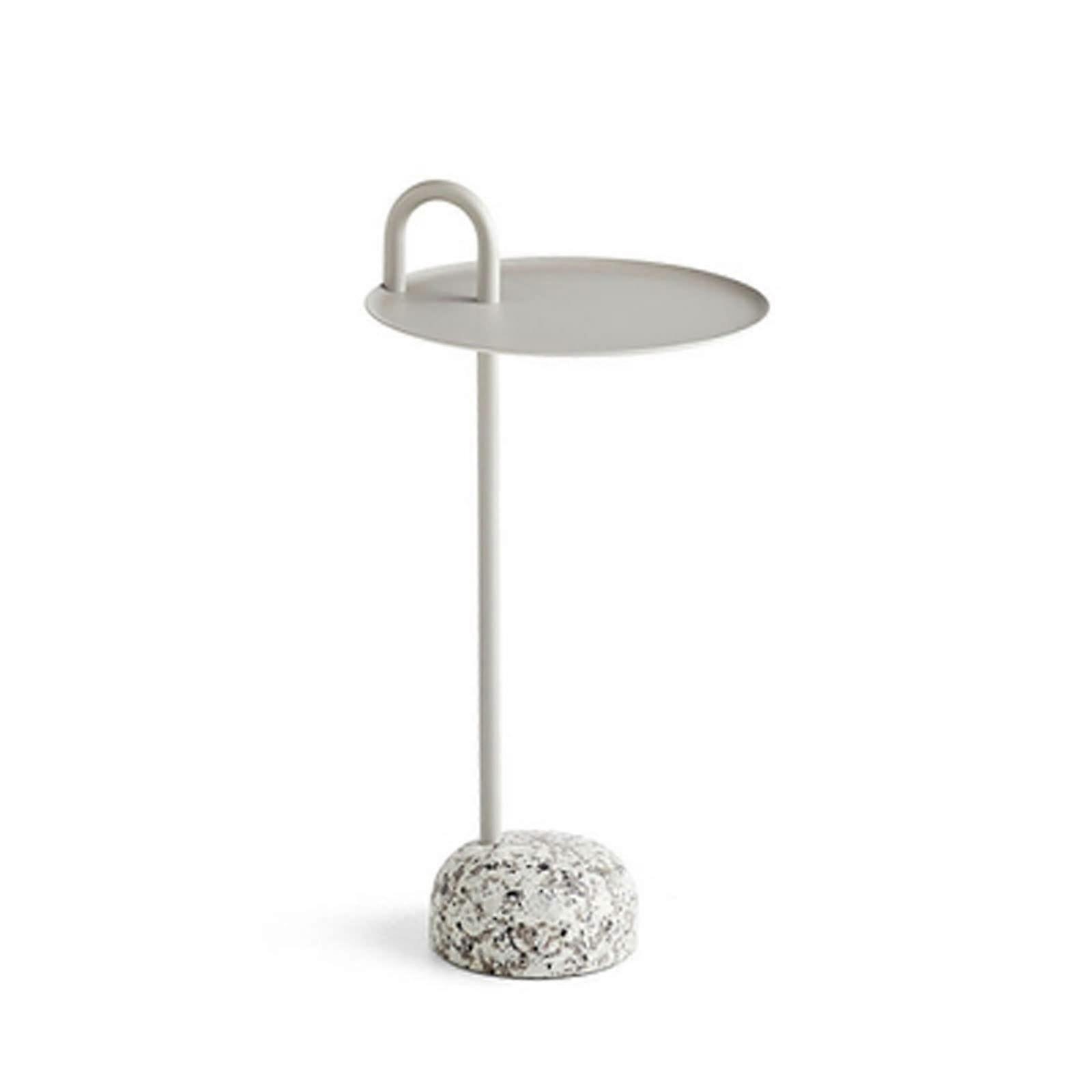 Round Metal Coffee Table For Indoor Outdoor Use, Small Portable Bistro Table, Rust And Weather Resistant Side Table Gris