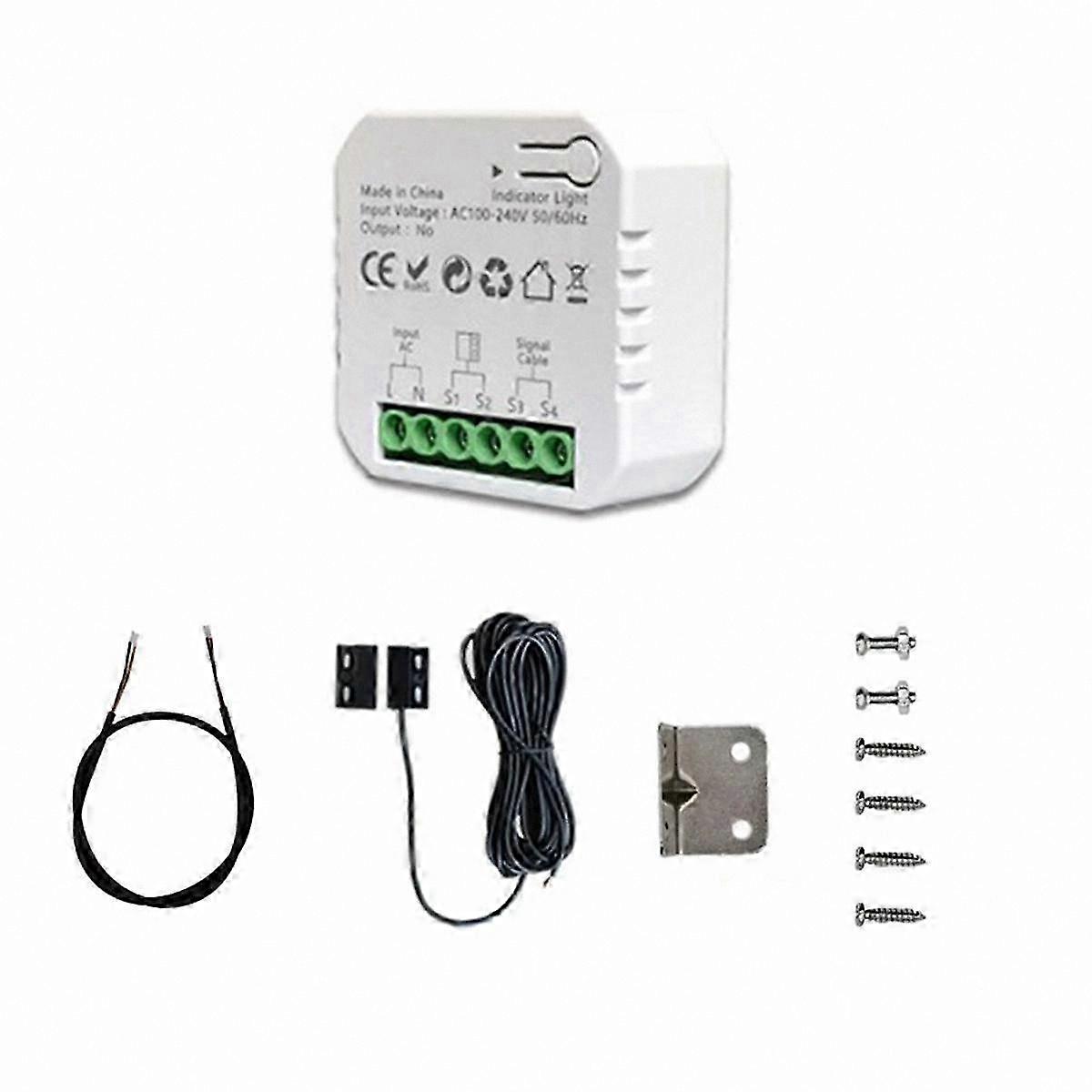 Smart WiFi Garage Door Controller with Sensor, App Remote Access, Compatible with Alexa and Google Home, Plug-in Design