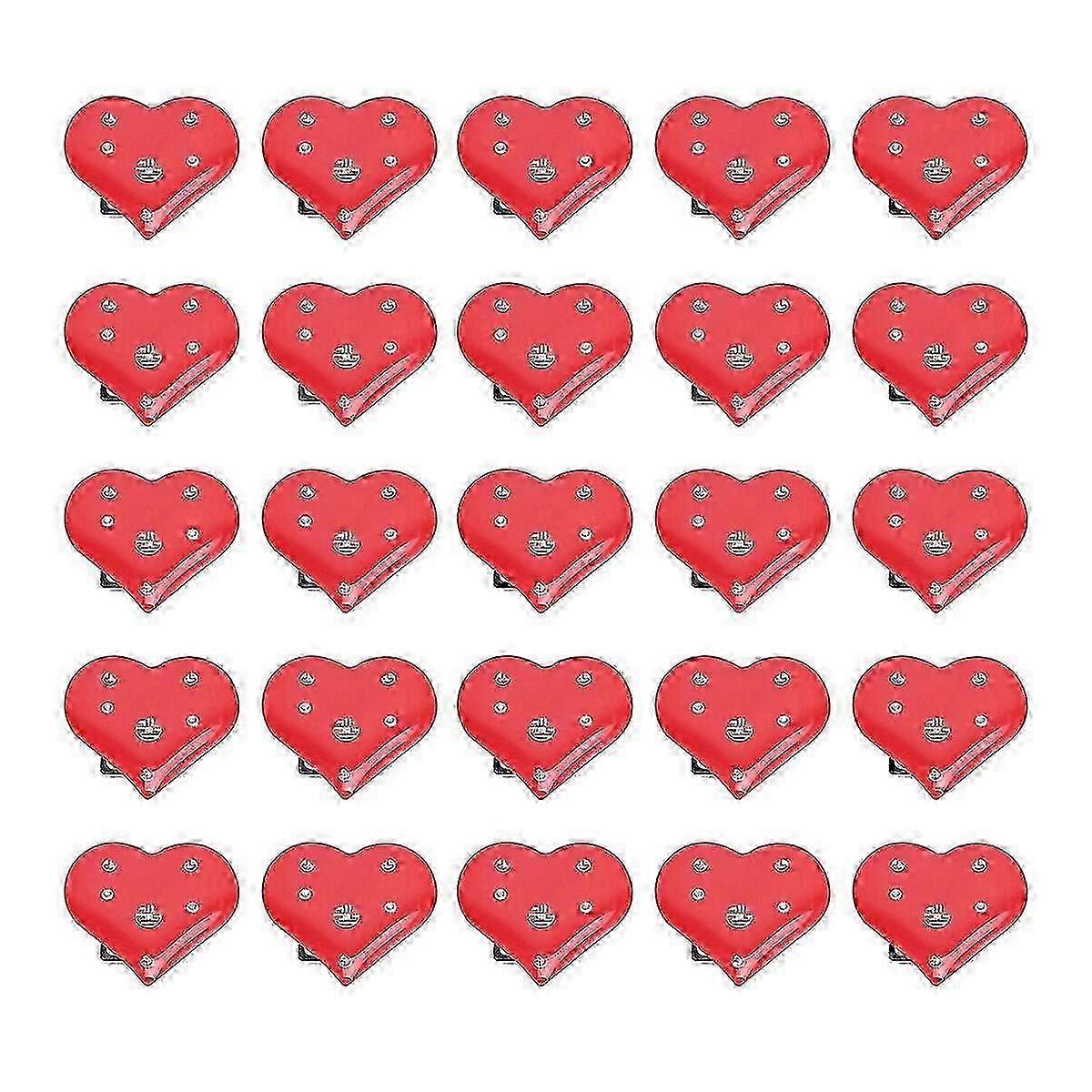 25 Adet LED Kalp Broş Pimi - Kadınlar ve Erkekler için Dekoratif Aydınlık Yaka İğnesi