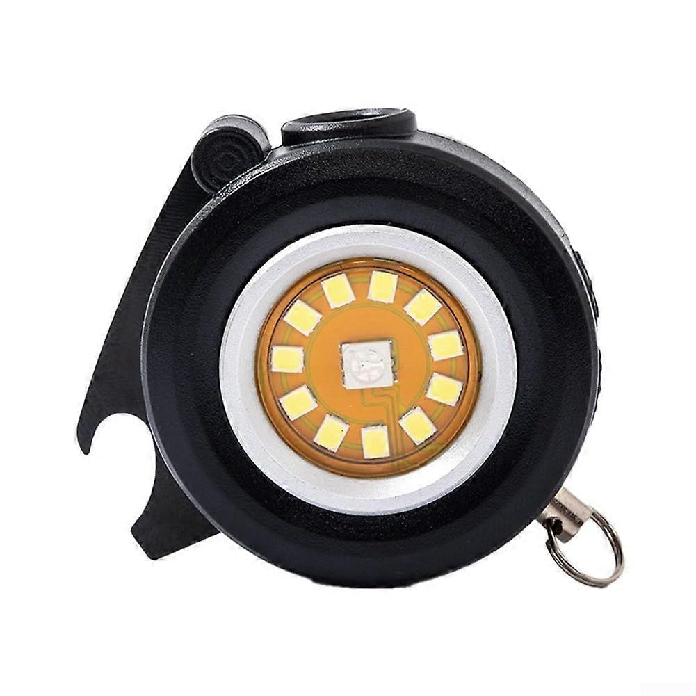 Rechargeable Mini Keychain Flashlight With Magnetic Clip And Rotating Bracket, MultiFunction Screwdriver Black