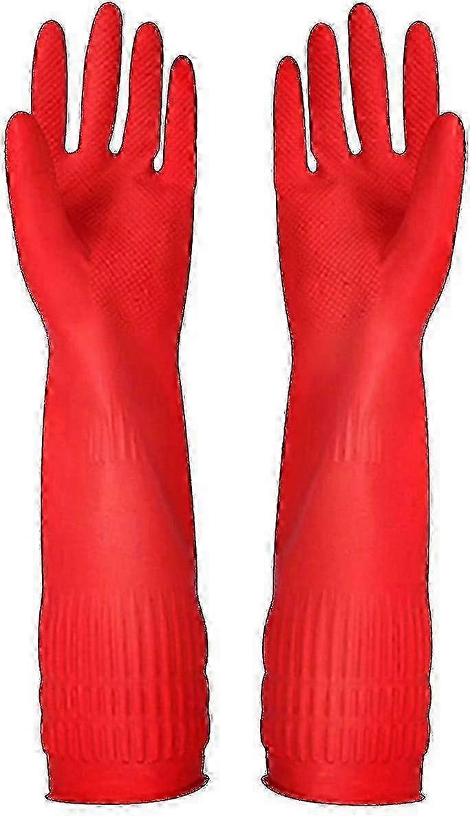 Three-Piece Set of Rubber Kitchen Cleaning Gloves