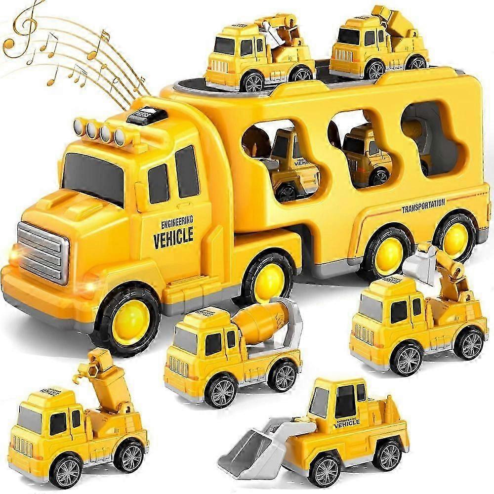 5 w1 Diecast Carrier Truck Zabawki Zestawy modeli pojazdów