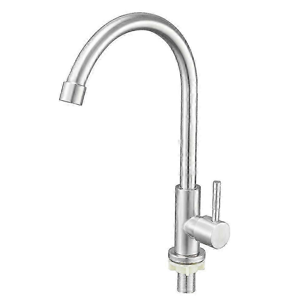 Rubinetto singolo per acqua fredda in acciaio inossidabile per bagno e cucina, rubinetto verticale
