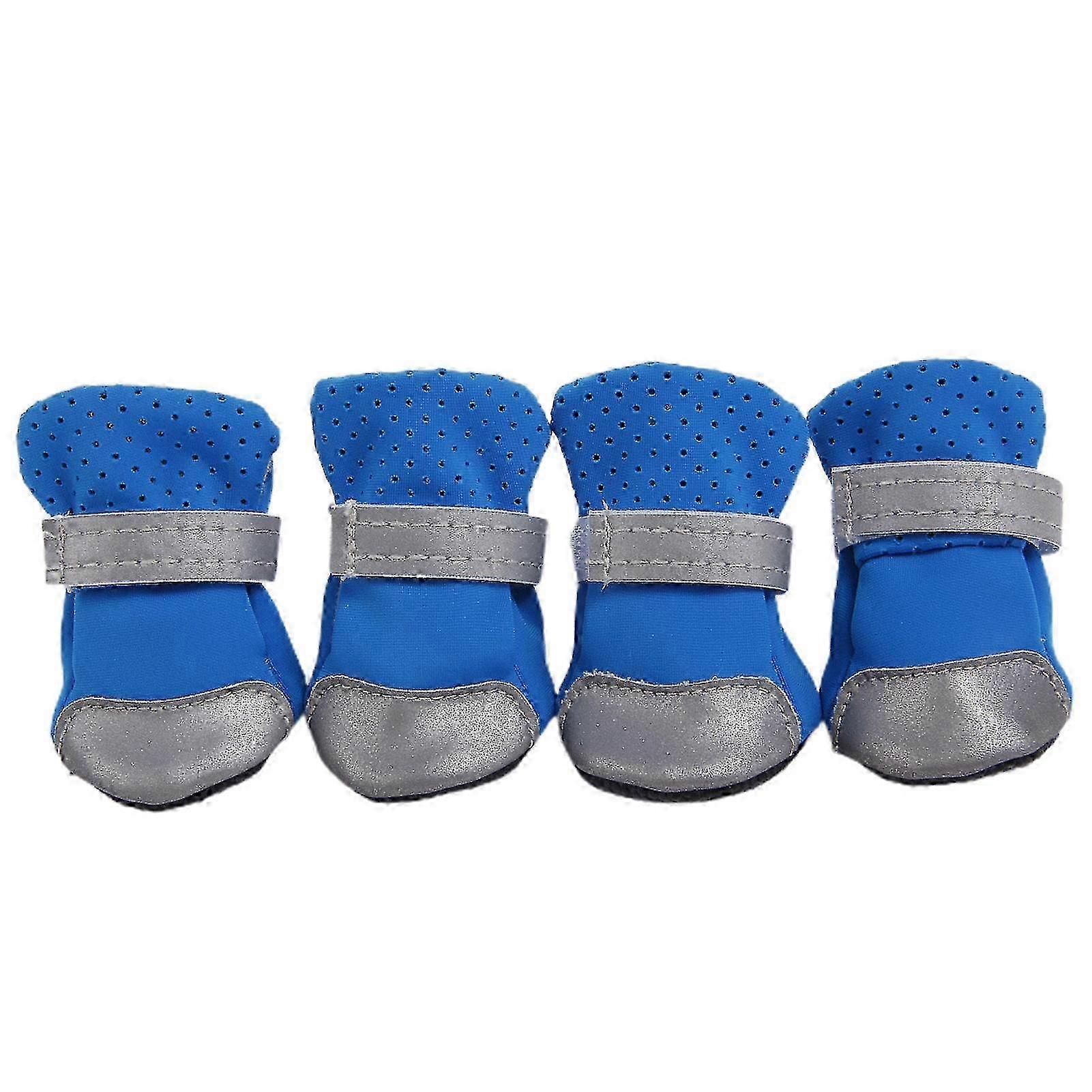 Reflective Dog Shoes for Pomeranian, Teddy & Bichon - Soft-soled Pet Boots (4 Pairs)
