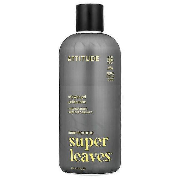 ATTITUDE, Super LeavesÃÂÃÂ¢ÃÂÃÂÃÂÃÂ¢, Shower Gel, For Men, Amber & Citrus, 14 fl oz (415 ml)