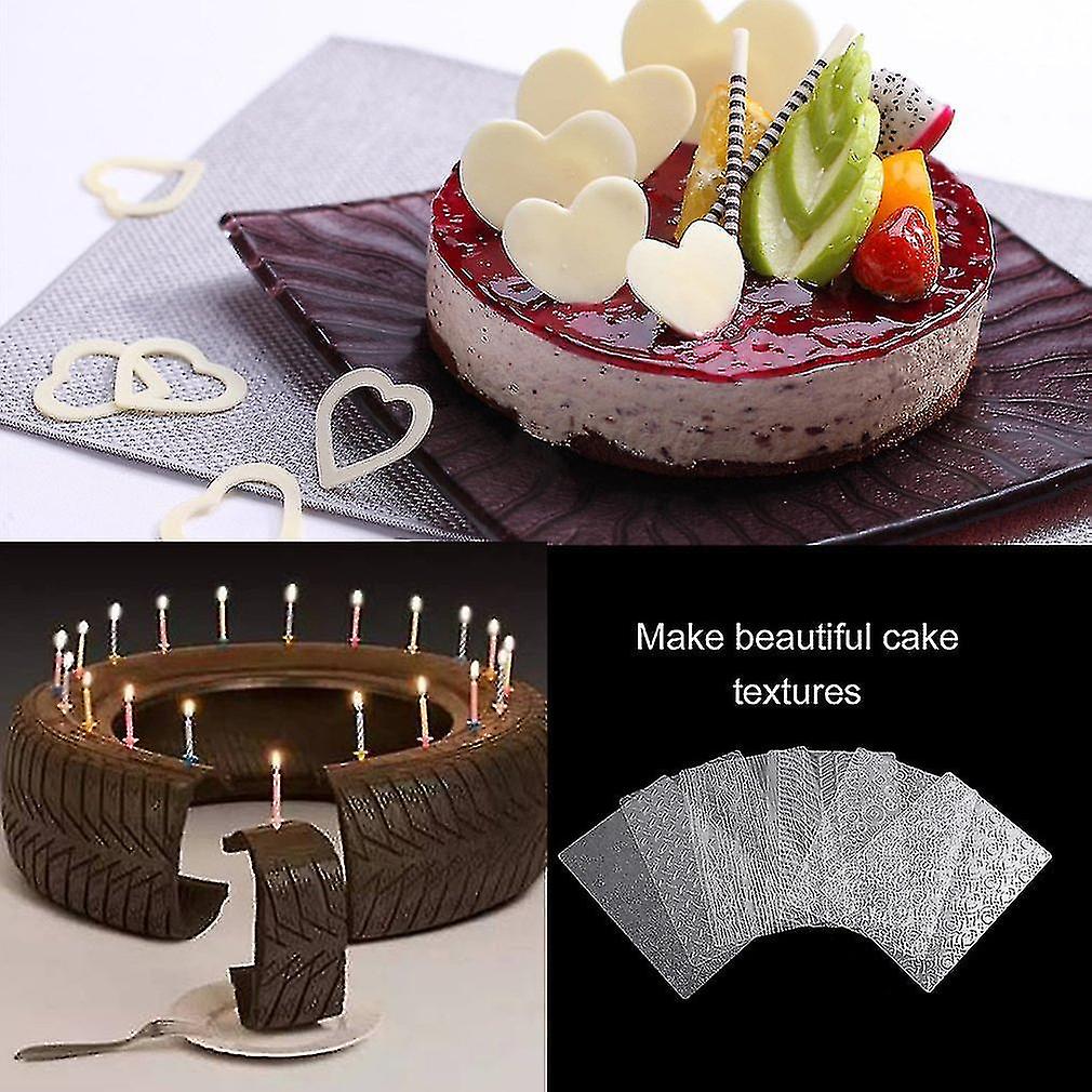 6pcs Tyre Texture Mats For Sugar Craft Decoration Cake Mold Baking Tools
