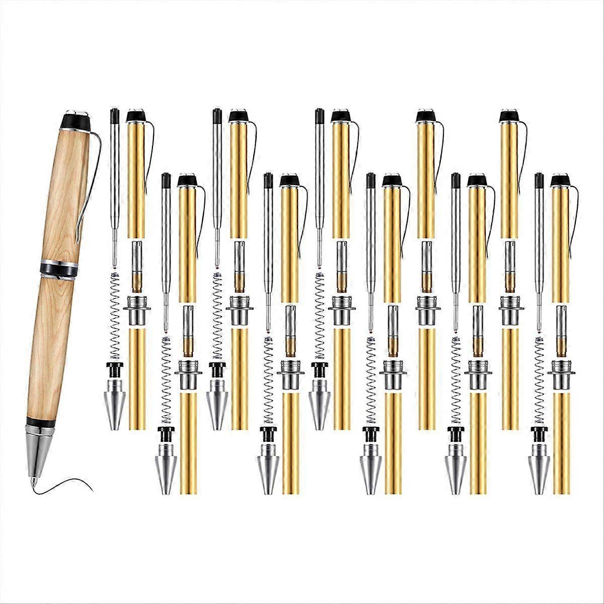10 Pieces Wood Turning Pen Set with Refills Rotating Pen Kit for Wood Turning Bulk Lathe Turning Su