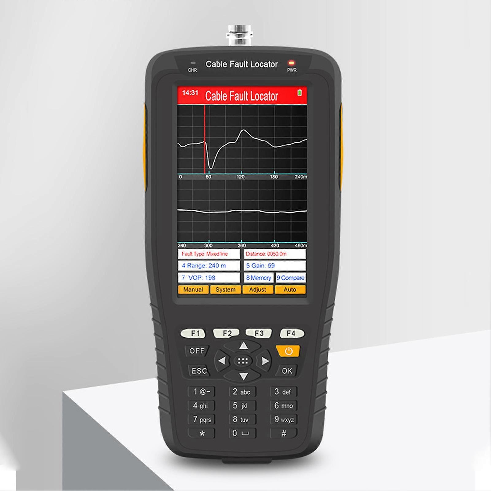 Cable Fault Tester 8KM Test Range LCD Color Screen TDR Coaxial Wire Locator 100‑240V EU Plug 