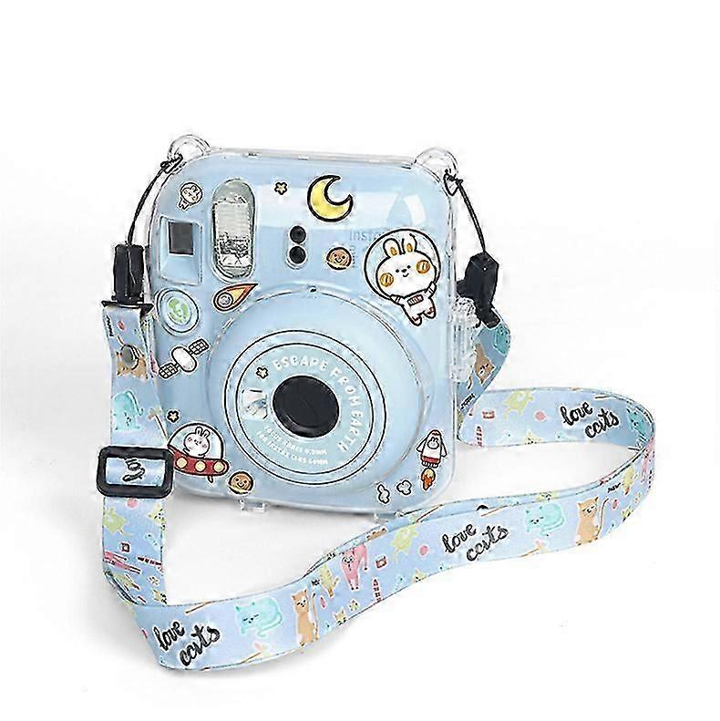 FUJIFILM instax mini 12ショルダーストラップ付きクリスタルハードアクリルカメラケース用