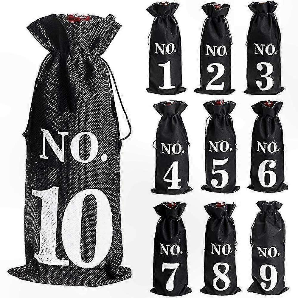 Wine Tasting Bags with Drawstring and Pockets, Set of 10