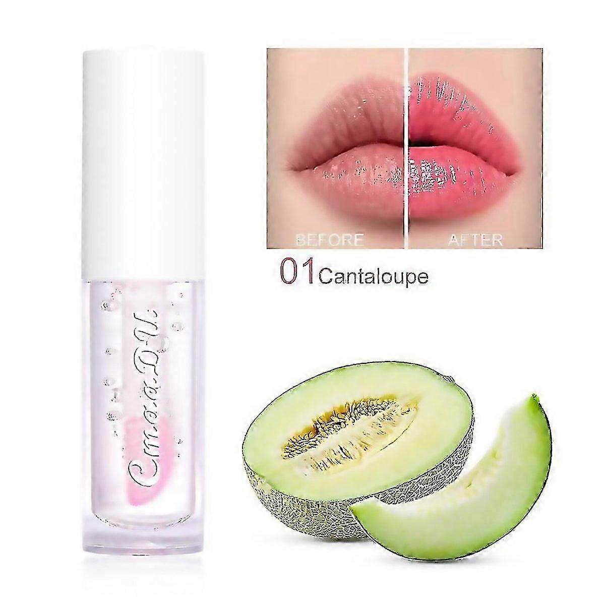 For Fruit Shaped Lip Gloss Color Changing Temperature Mirror Effect Oil Plumping Moisturizing Reduci
