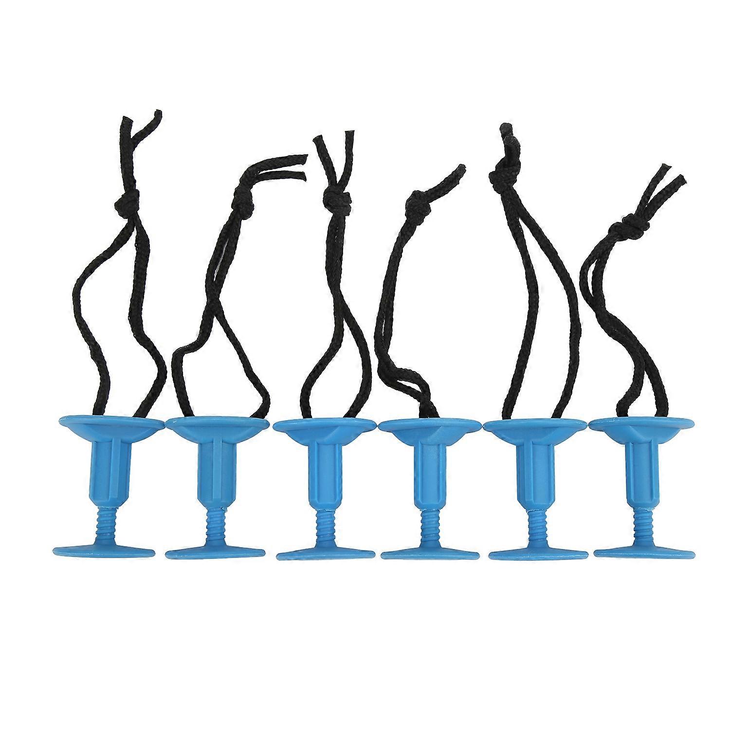 6Pcs Surf Board Leash Leg Rope Plug Nylon Plastic Surf Leash Plug Surfboard AccessoryBlue