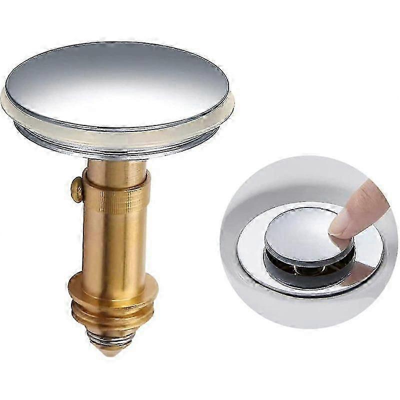 Universal Pop Up Sink Plug 38mm, Chrome Pop Up Click Clack Drain Stopper For Kitchen Bathroom Washbasin Bath
