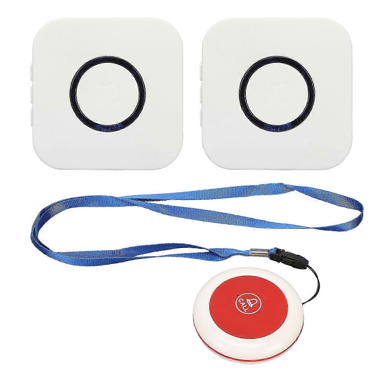 Wireless Caregiver Pager 2 for 1 Adjustable Volume Long Distance Transmission Alert Button for Nurse Alert System