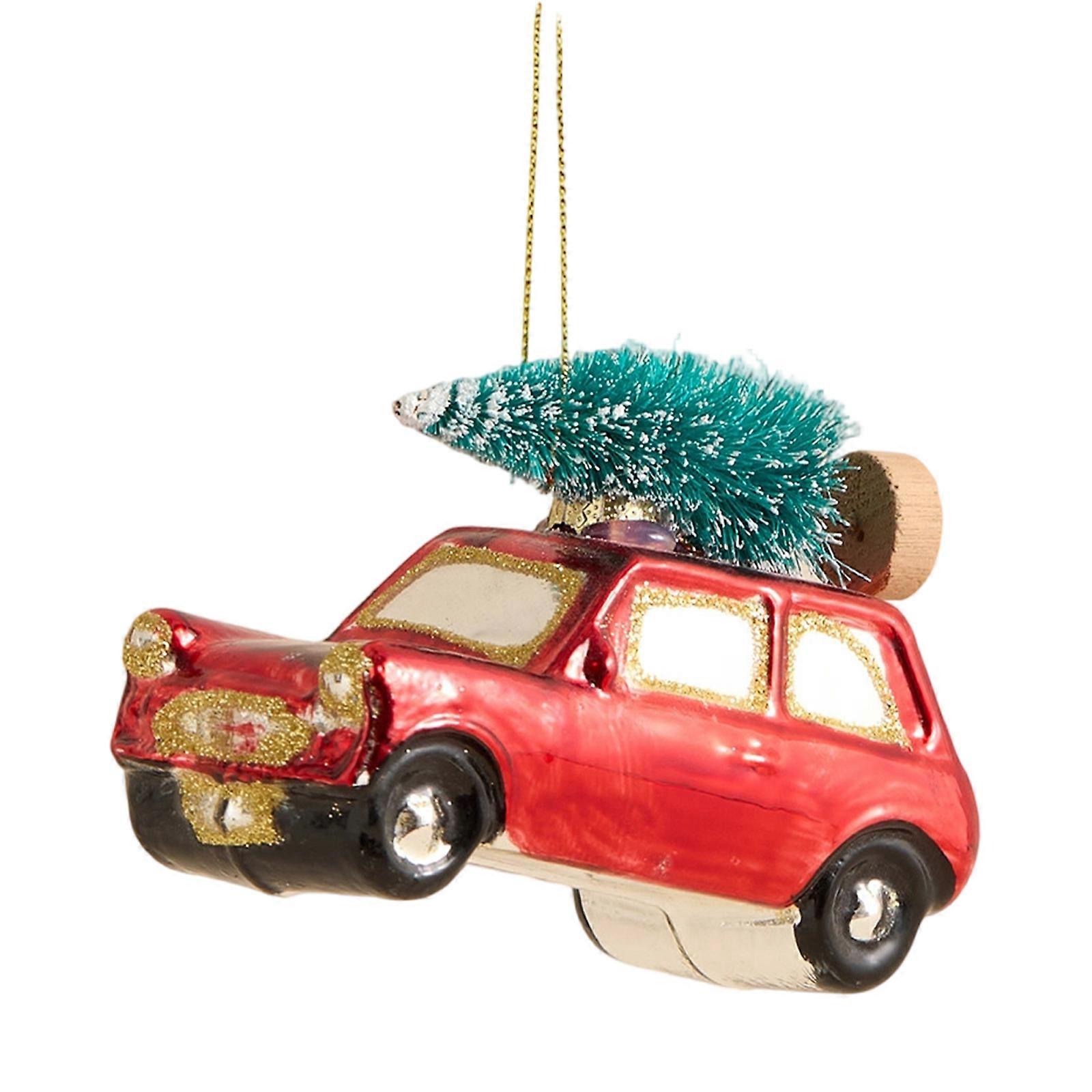 Artisanal Glass Christmas Tree Ornament with Modern Abstract Shape and Premium Finish Multiple Use Holiday Party Supplies Multicolor