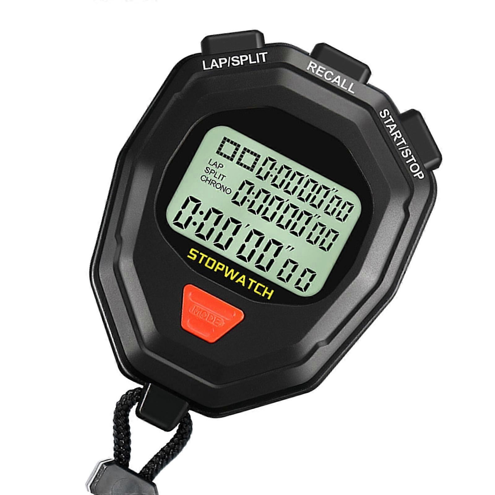 Sports Training Timer Digital Stopwatch Timer with Lanyard Large Display Precision Timer Tools Chronograph Stop Watch Multicolor