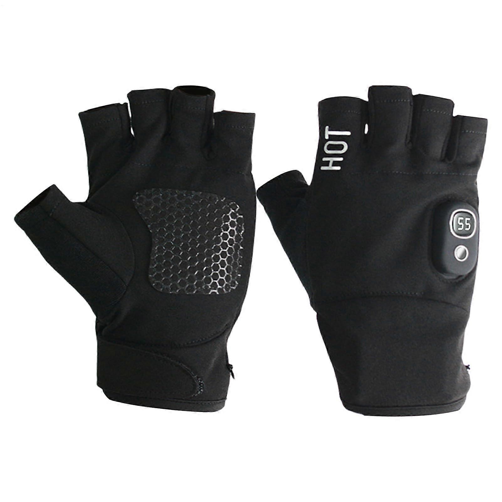 Heated Winter Gloves Fingerless Type For Skiing Snowboarding Cycling 3Level Temperature Control