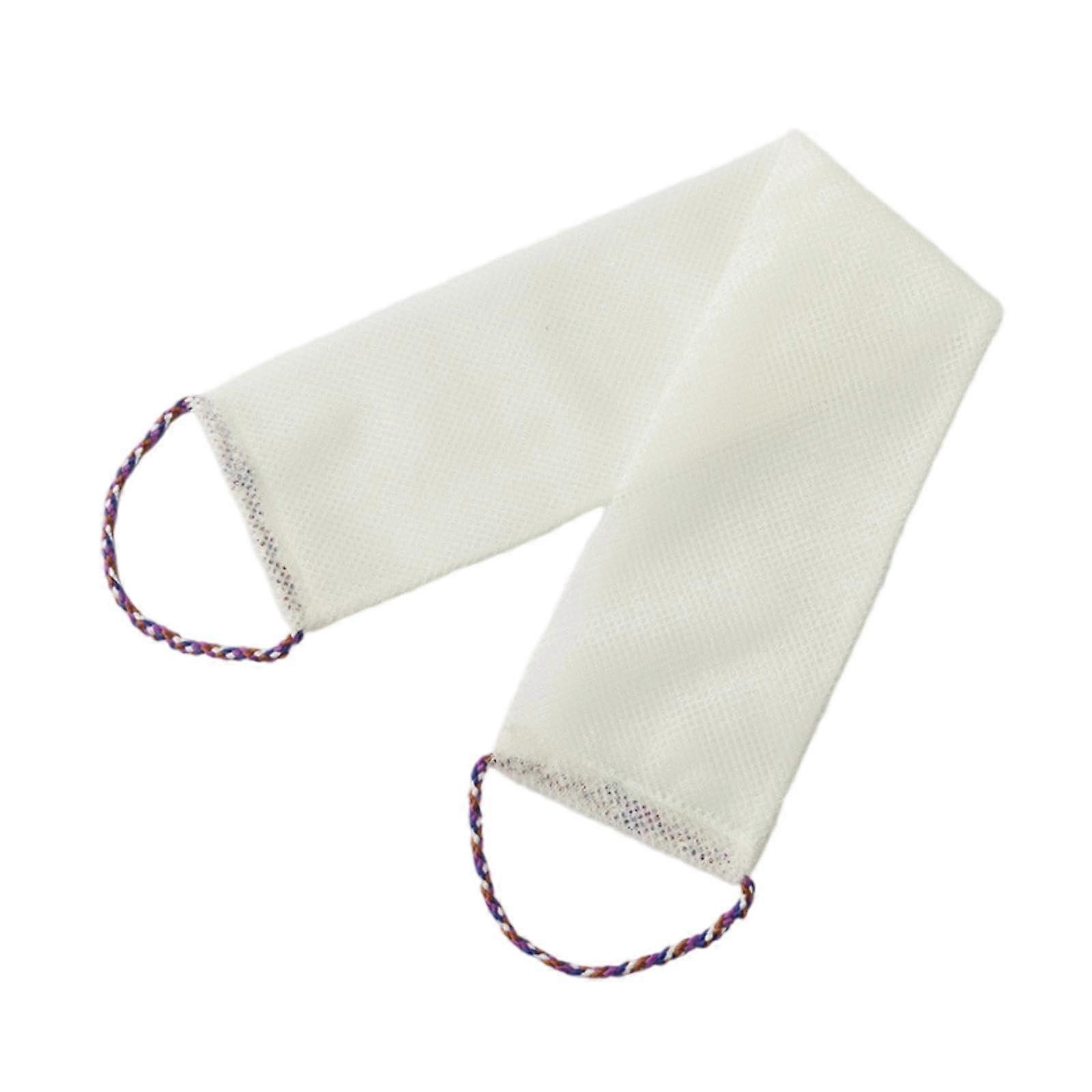 Exfoliating Washcloth for Shower Use With Handle Design Easy Scrub White