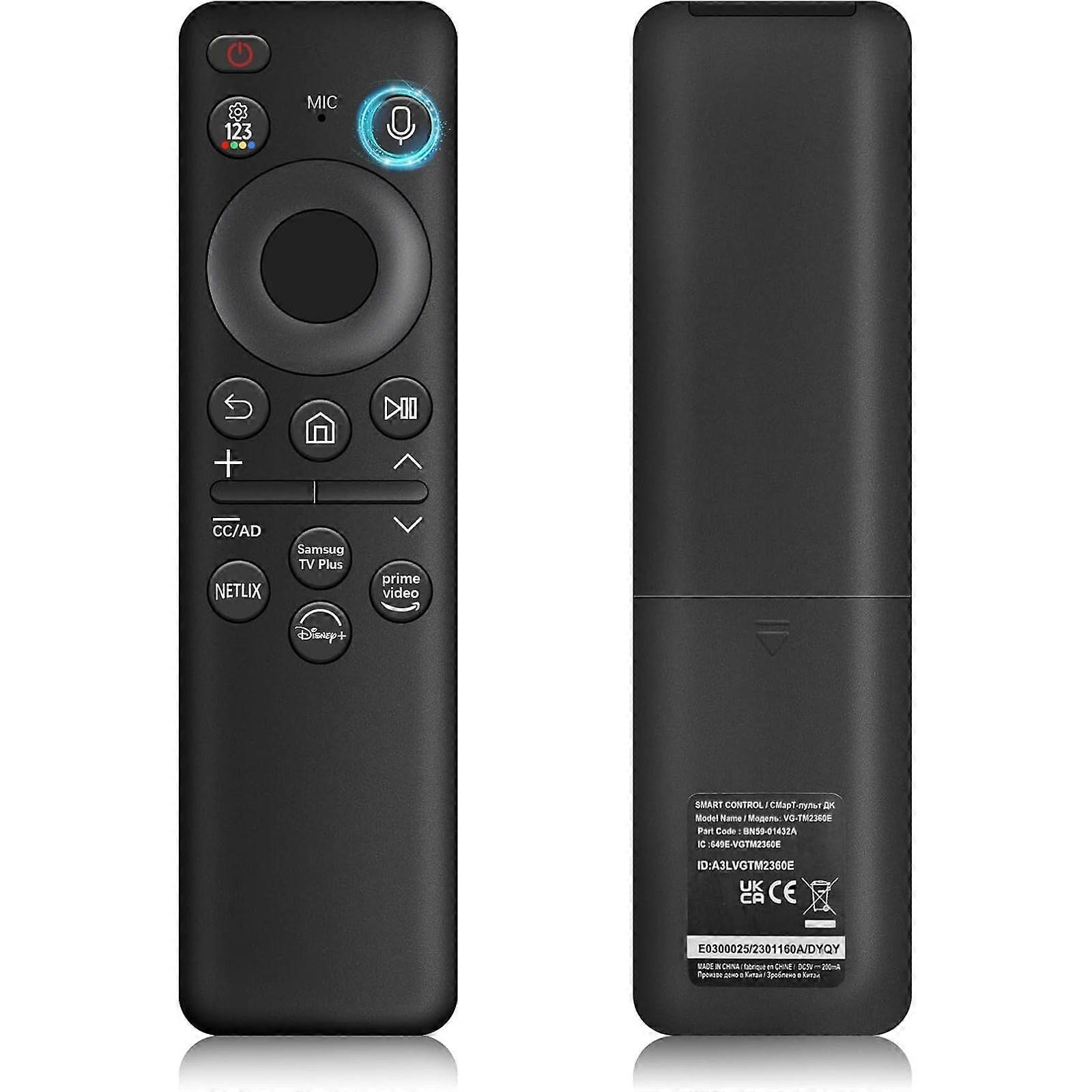 BN59-01432A Voice Remote Replacement for Samsung TV Remote,Compatible with Samsung Smart TVs Ultra HD Neo QLED The Frame and Crystal UHD Series 2021-2