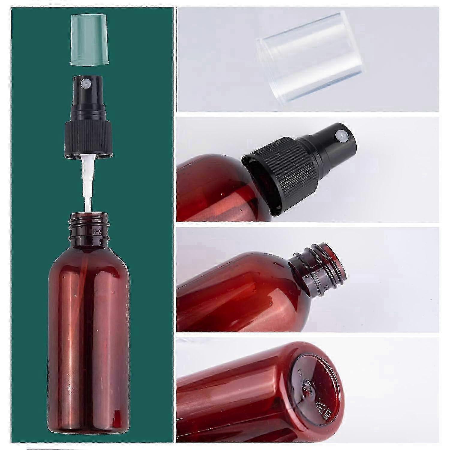 Amber Spray Bottles, Mini Travel Size, Refillable Liquid Containers Set