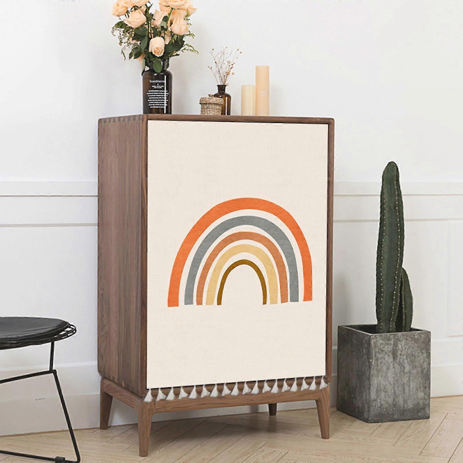 Blackout Cupboard Curtain with Hook and Loop, Dustproof Shelf Cover for Kitchen or Bathroom 90x100cm