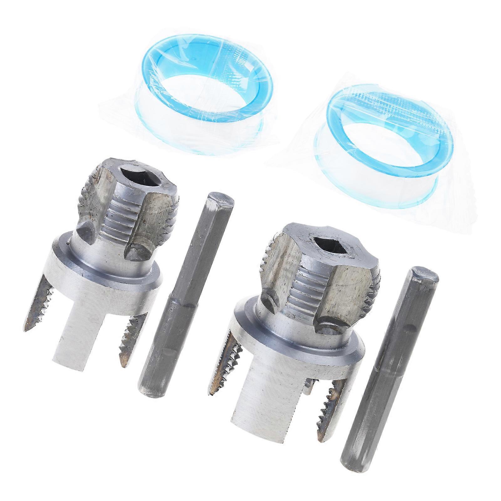 Pipe Threading Tool, PVC Pipe Threader 1/2'' 3/4'' Internal & External Pipe Threading Tool for Water Plumbing Multicolor