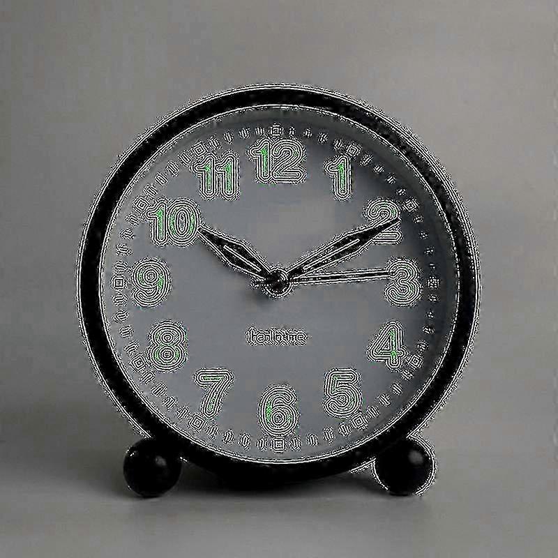 Minimalist Silent Analog Alarm Clock with Soft Warm Glow - No Ticking Noise - Round Design for Fruugo