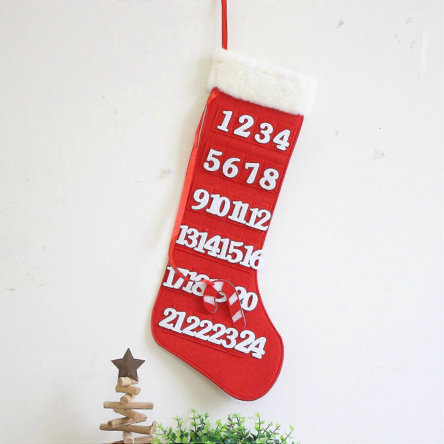 Felt Advent Calendar for Christmas Cute Pattern Countdown Wall Hanging Decor