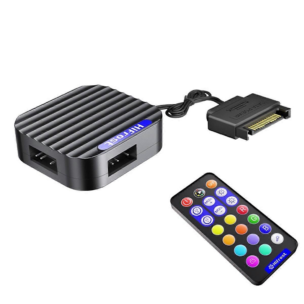 5V 3Pin ARGB Controller Interface Extension Cable HUB Mini Adapter RGB Remote Controller for PC Fans