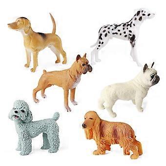 Realistico Cane Modello Statico Figura Cava Giocattolo Animale Figurina Statua Cani Figura Set Bambini Giocattolo Da Collezione Cake Toppers