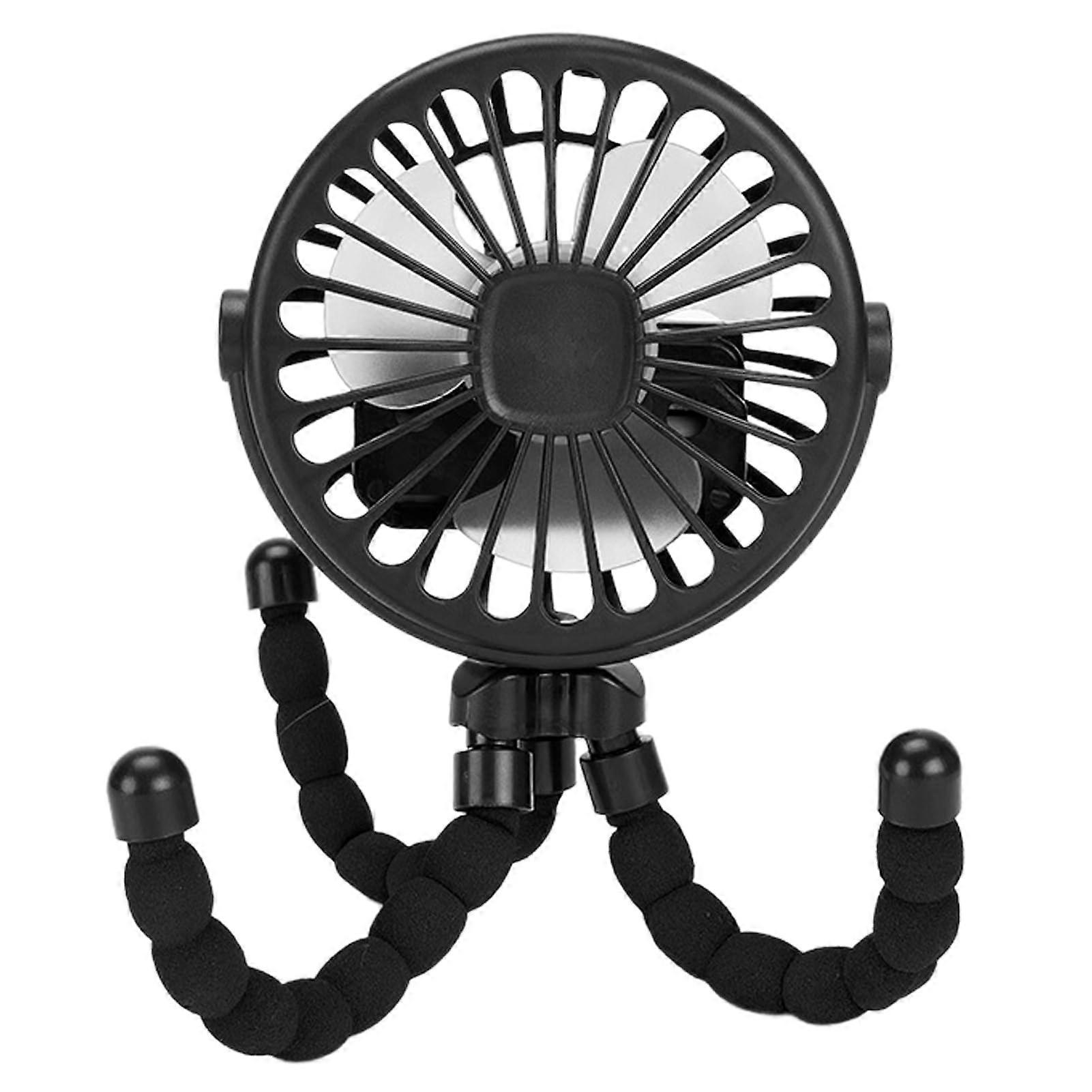 Portable Stroller Fan Rechargeable with 360° Rotating Tripod, 3 Speeds, ClipOn for Crib, Car Seat, Travel