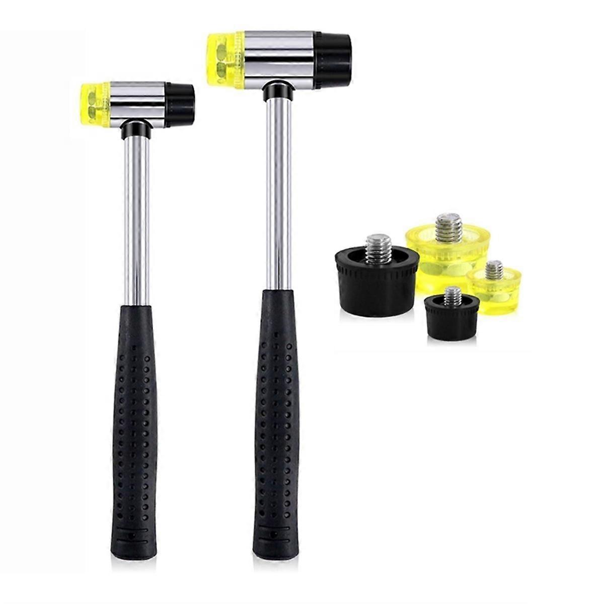 2Pcs 25mm/35mm Double-Faced Soft Hammer Mallet