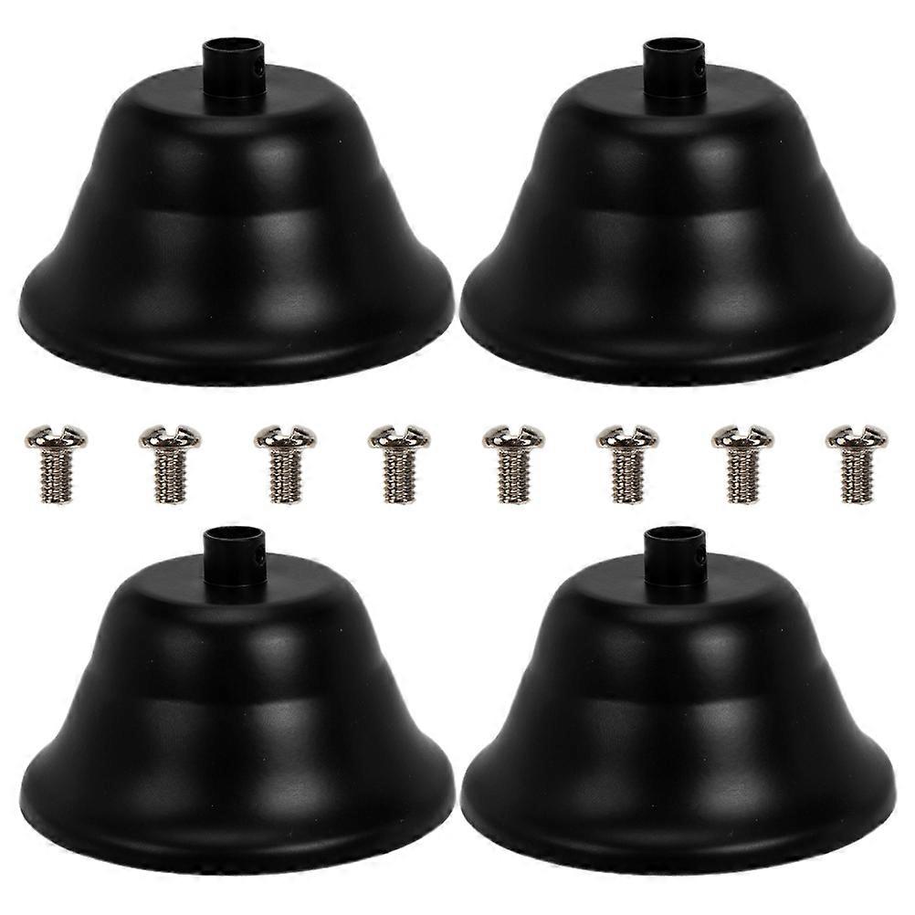 Ceiling Light Fixture Canopy Plate for Lamps 4Pcs Black Iron Kit