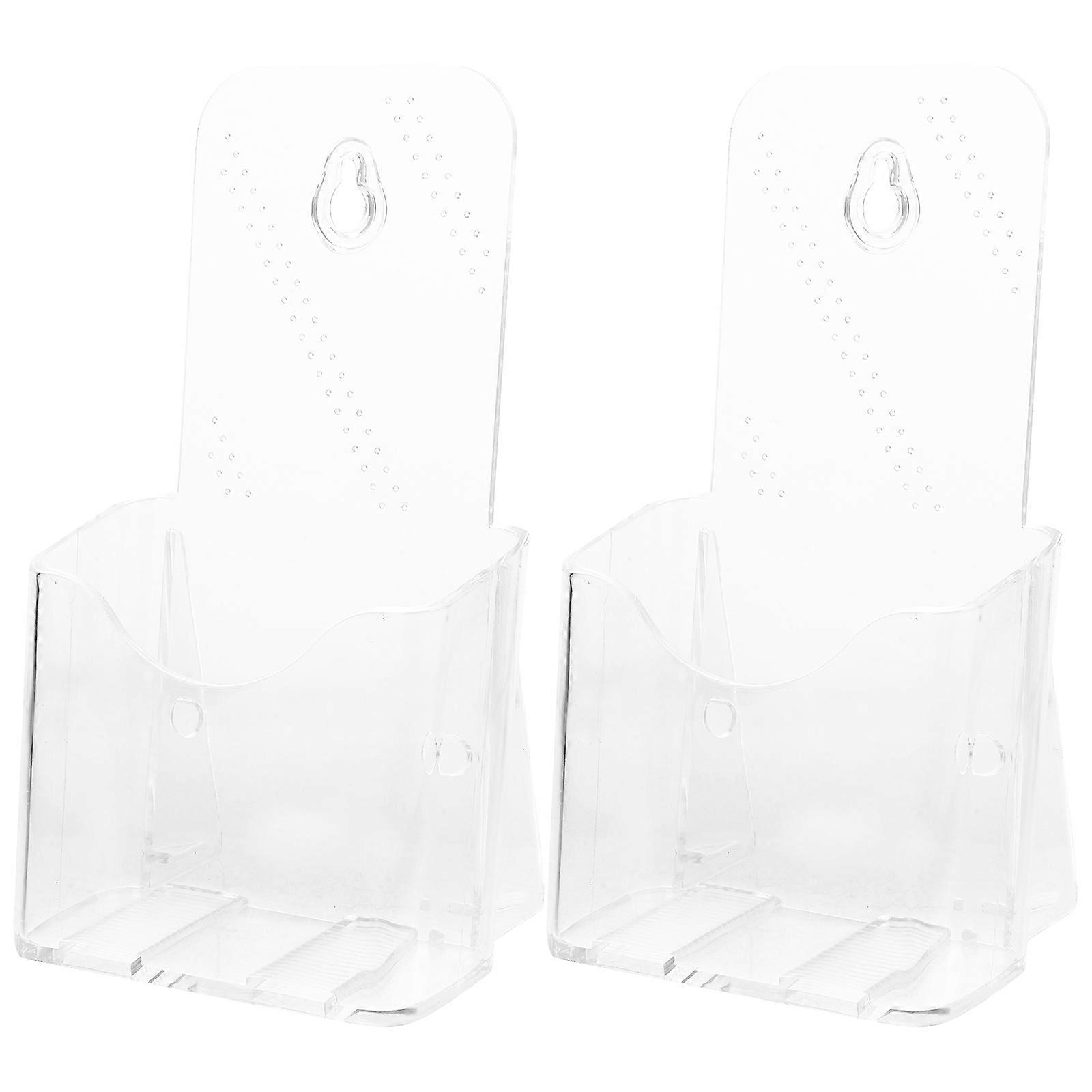 Document Holder Acrylic Table Display Stand for Vendors 2Pcs Clear Brochure Rack
