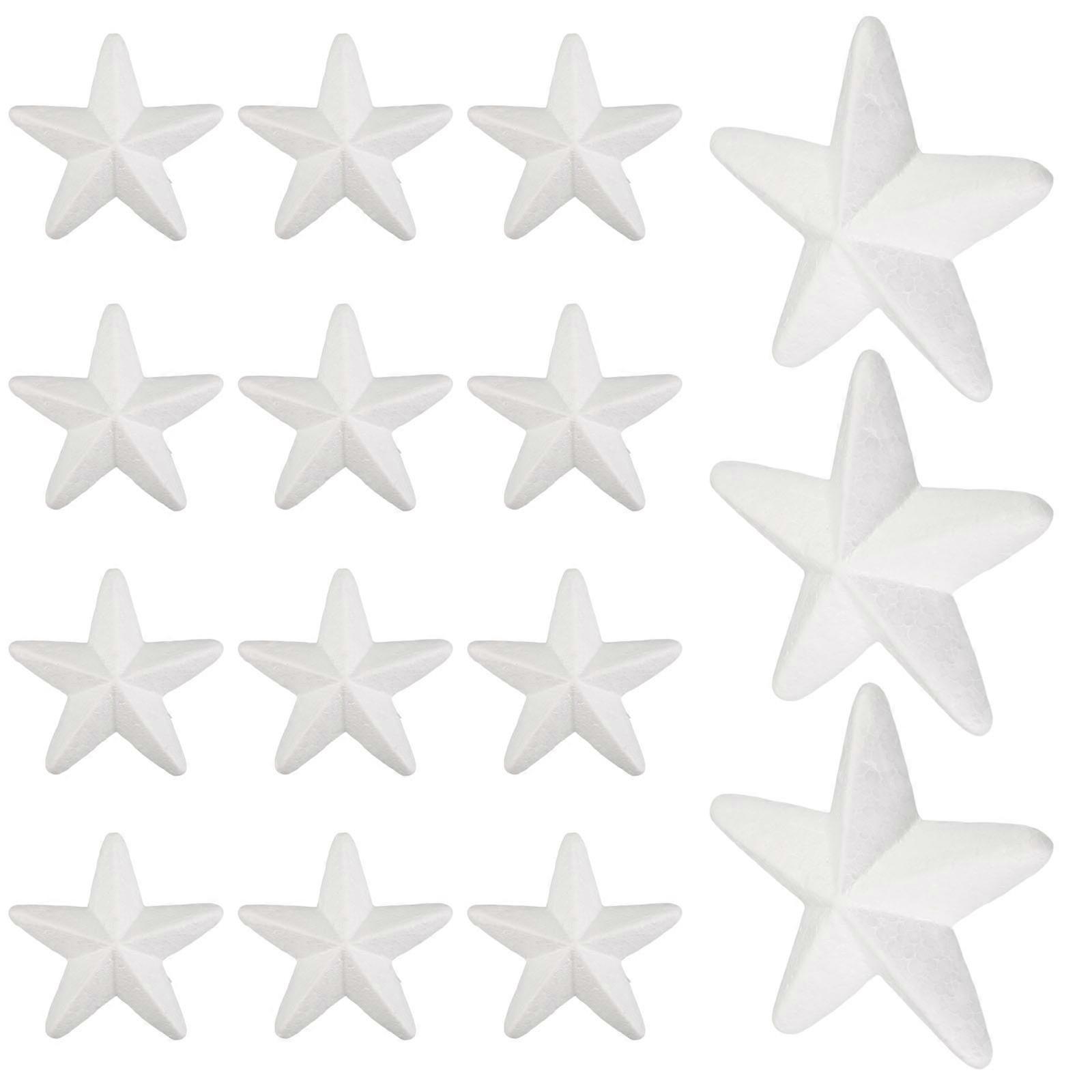 Foam Stars Five-Pointed Star Craft Models for Decoration 20Pcs White Foam