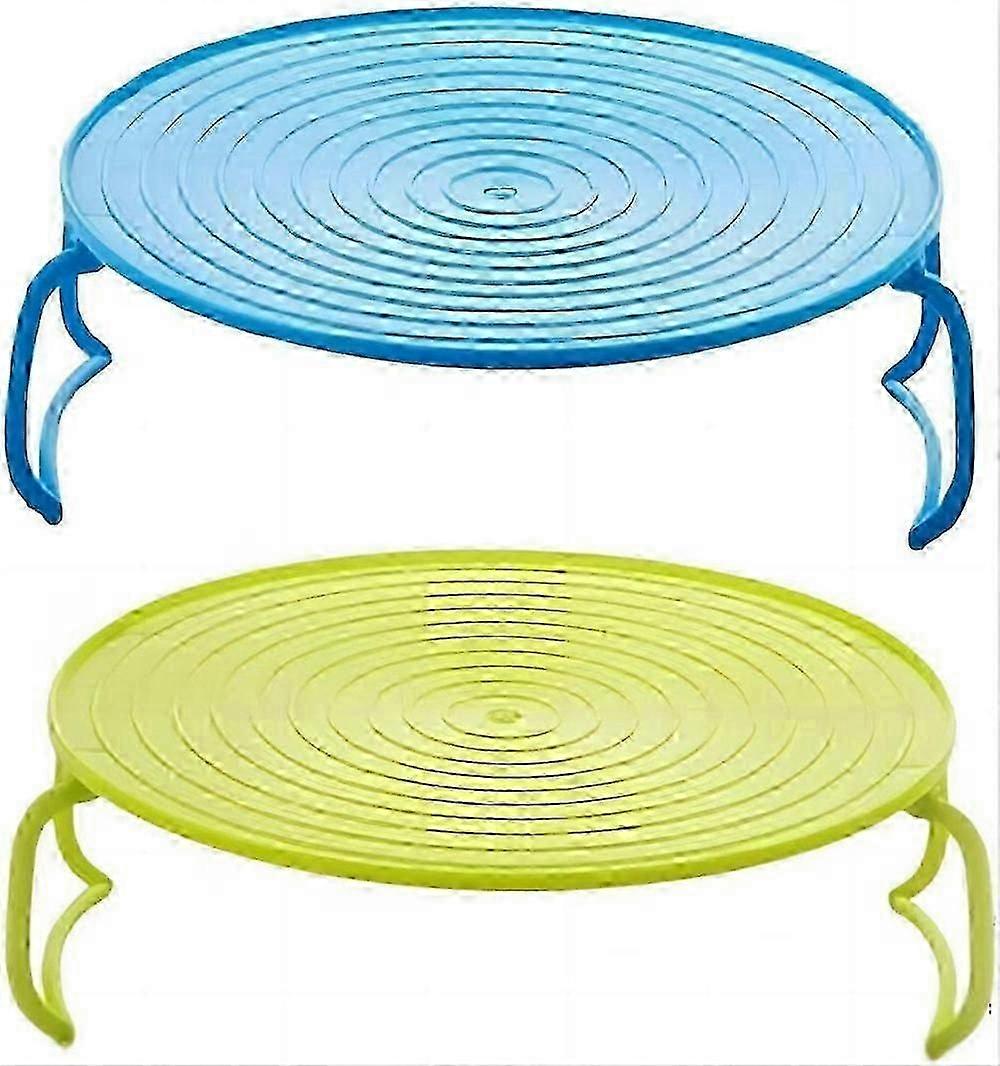 Microwave steaming rack for kitchen - 2 pcs folding tray and plate stacker Edition 1128