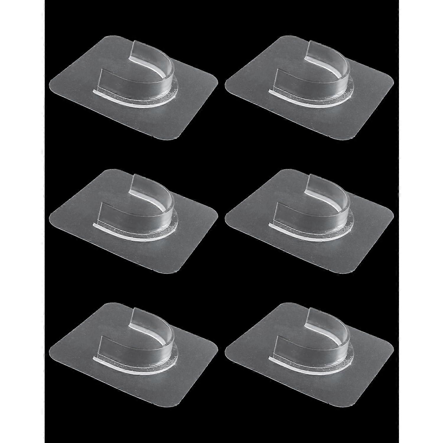 6PCS Shower Curtain Rod Holder Self Adhesive Wall Mounted No Drill Pole Bracket Clips