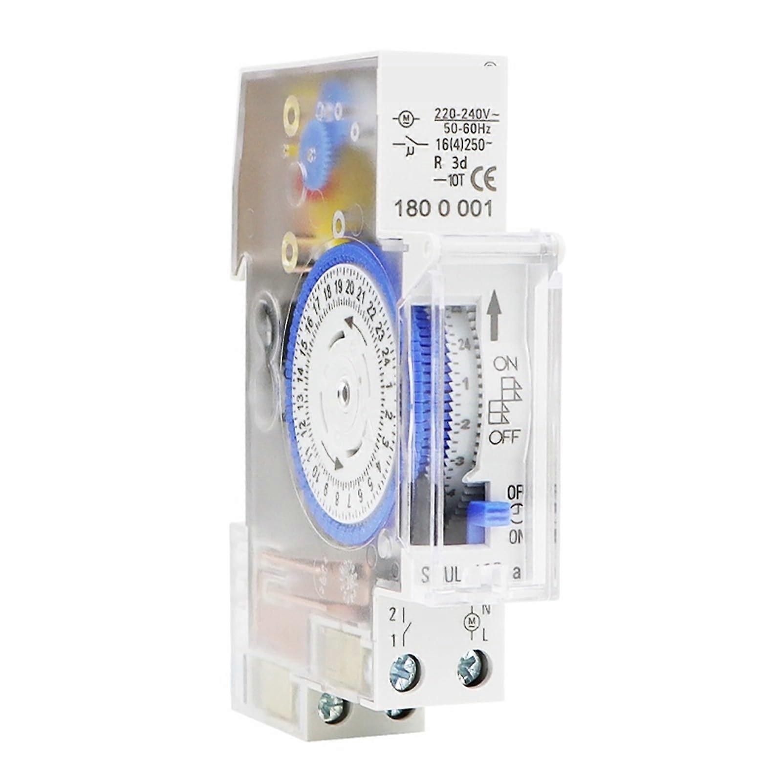 SUL180A DIN Rail Programmable Timer Switch 24 Hour AC 220V Relay 16A Multipurpose Control