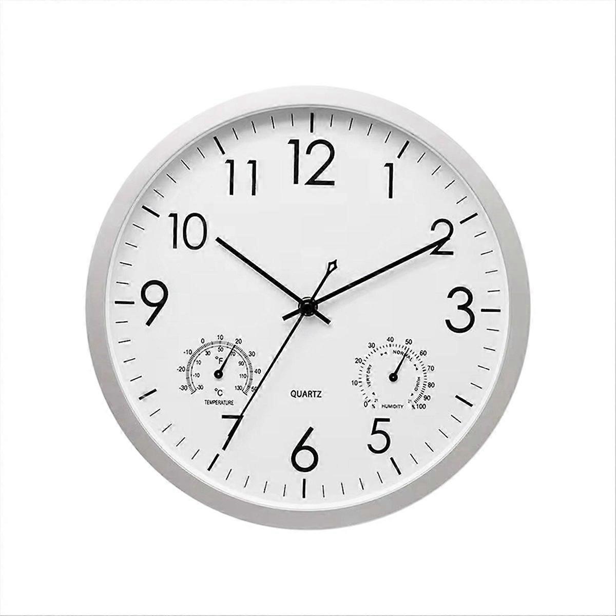 Decorative Clock with Thermometer and Hygrometer Large Wall Clock