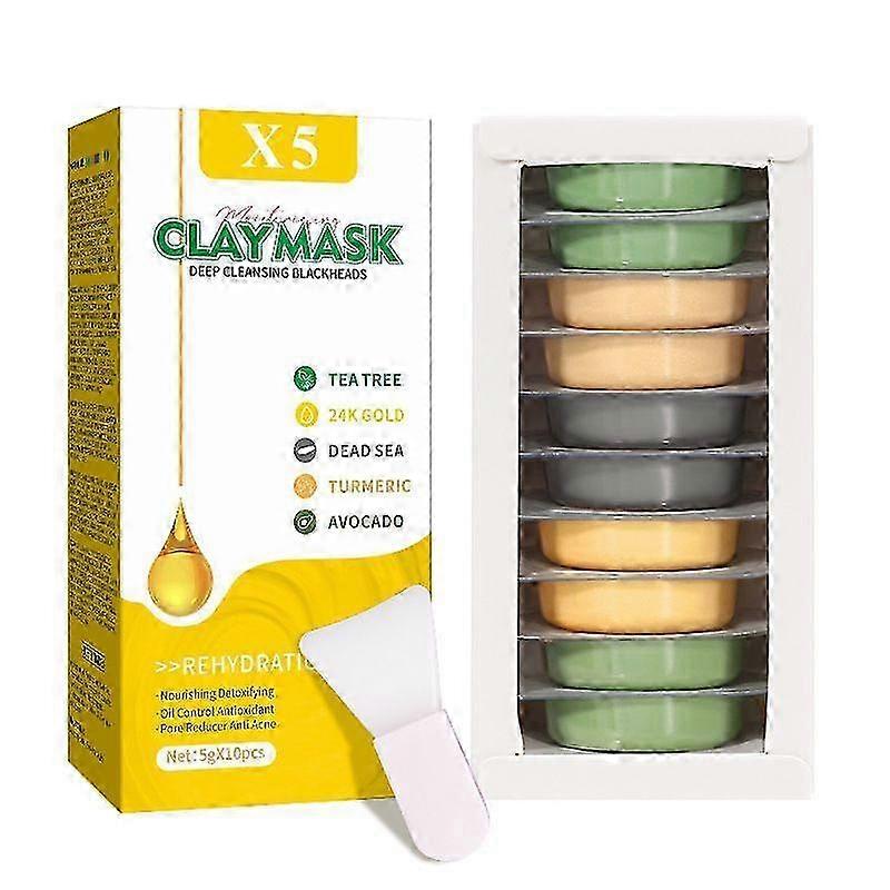 Disposable Clay Mask with Pudding Applicator, Facial Cleansing Mask, Silky Soft Texture, Deep Pore Cleansing, Reorganize Skin Texture