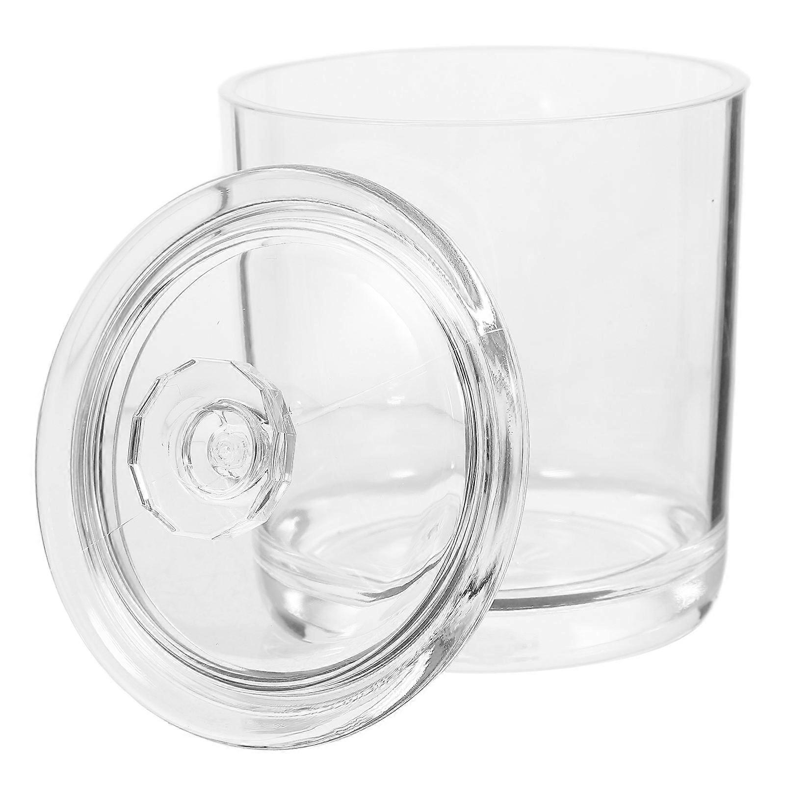 Acrylic Clear Storage Can Jar For Candy With Round Shape For Kitchen Use 1Set