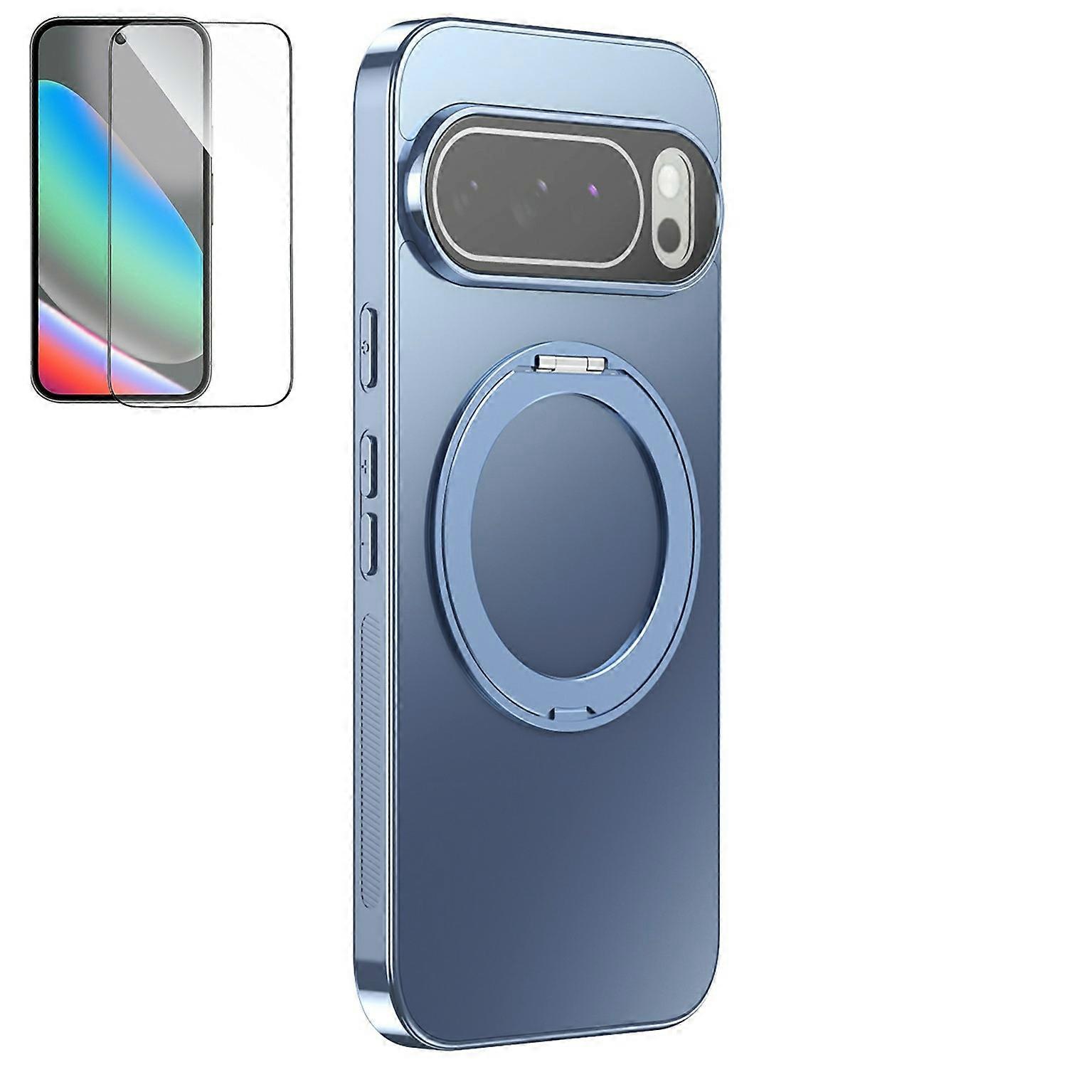 For Google Pixel 10 Pro XL Magnetic Case 360&#176; Rotatable TPU PC Matte Phone Cover with Tempered 