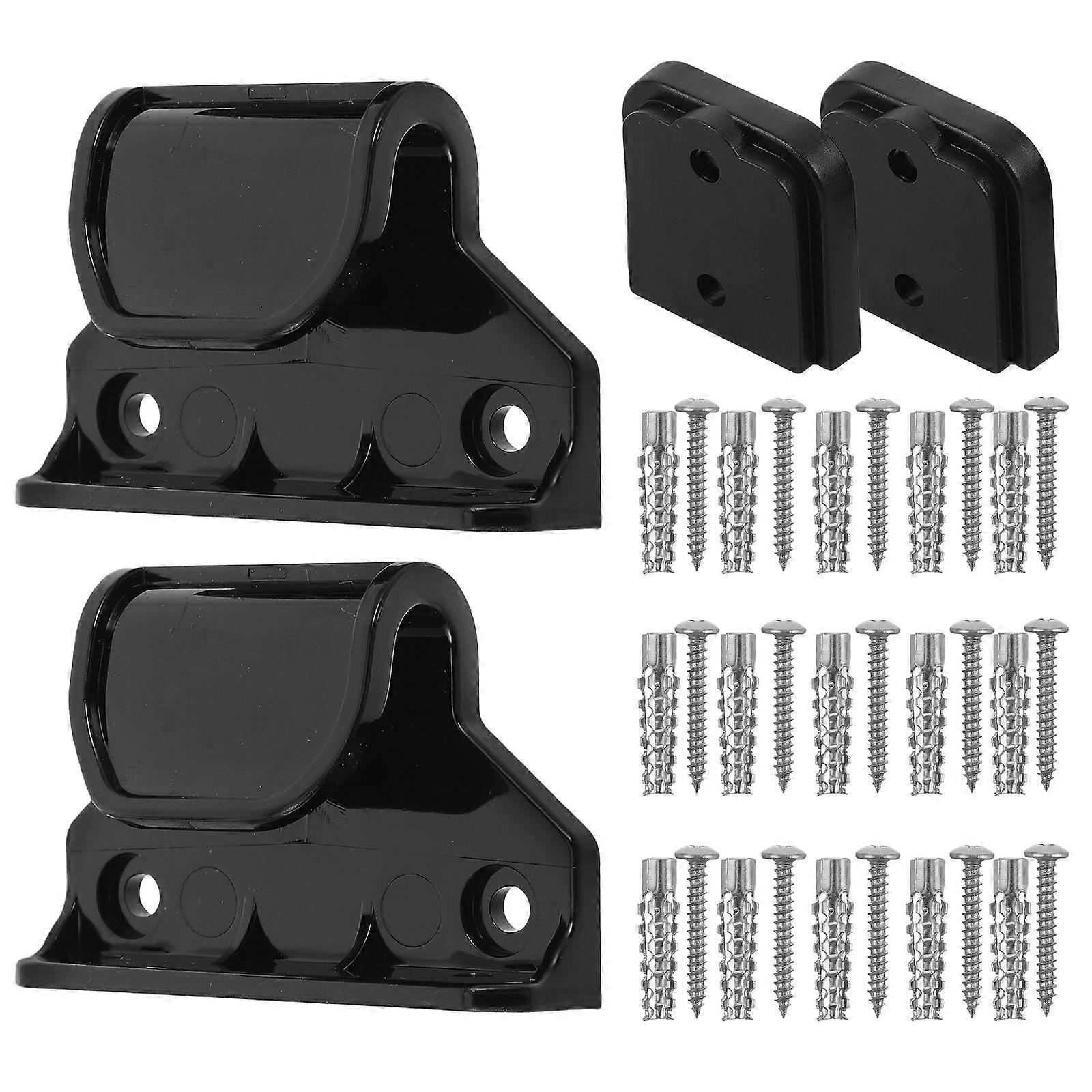 Black Baby Gate Hardware Set for Safety with Brackets and Screws
