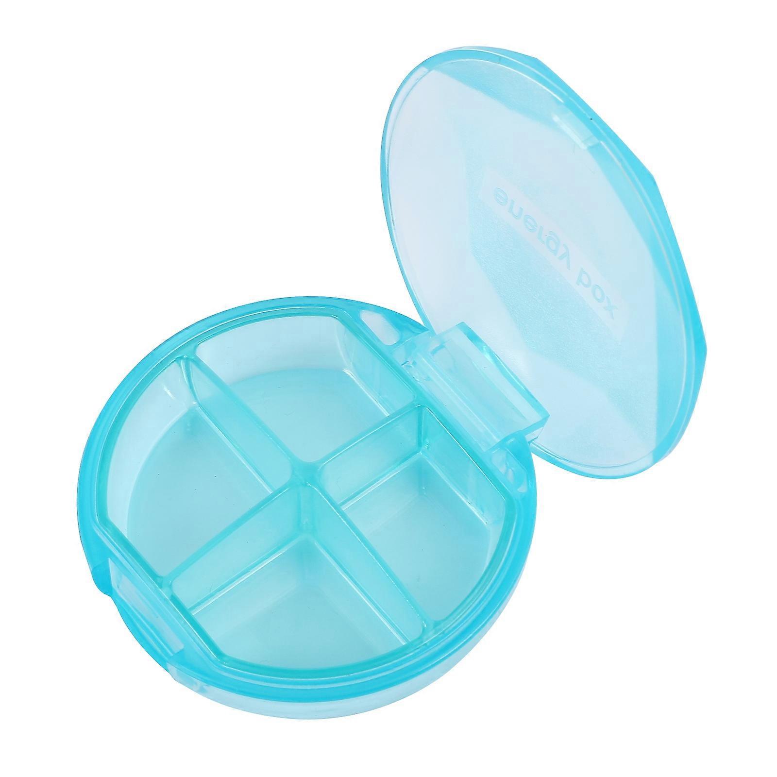 Blue Storage Container Pill Organizer 4 Compartments for Storage 1Pcs