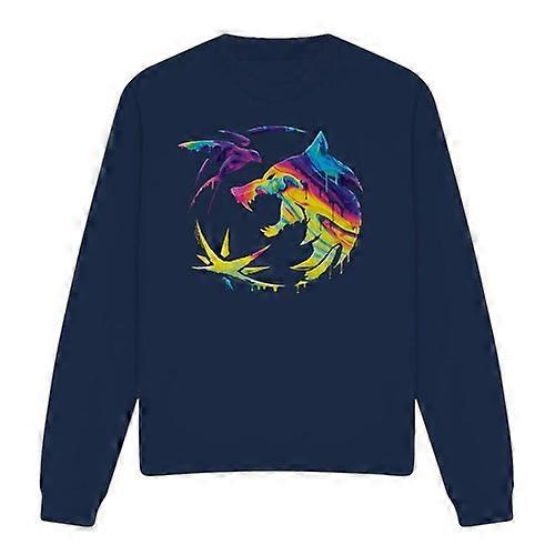 Sweat-shirt unisexe adulte The Witcher à écusson peint arc-en-ciel