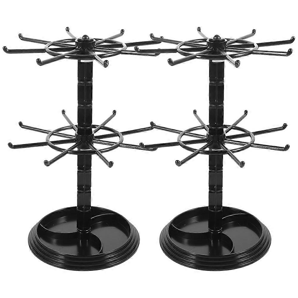 2pcs Rotating Jewelry Organizer 2 Layer Display Stand for Earrings