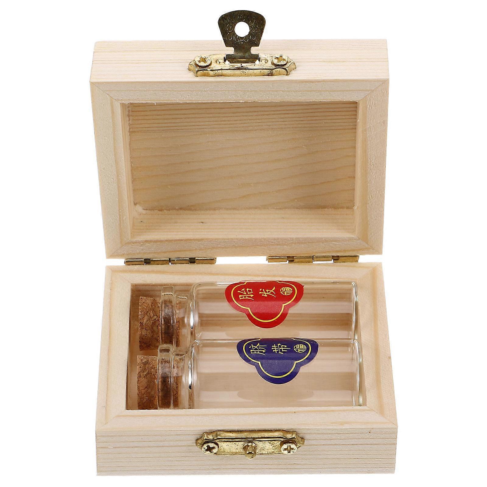 Umbilical Cord Keepsake Box for Baby Memory Storage 1Set Beige Wood