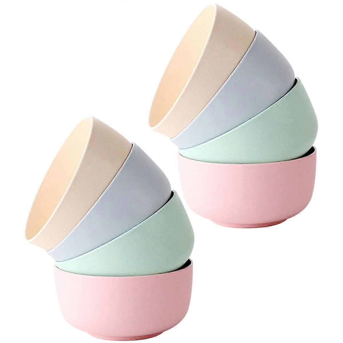 EcoFriendly Rice Serving Bowls Set 8Pcs Lightweight Salad Bowls with Smooth Easy Clean Finish