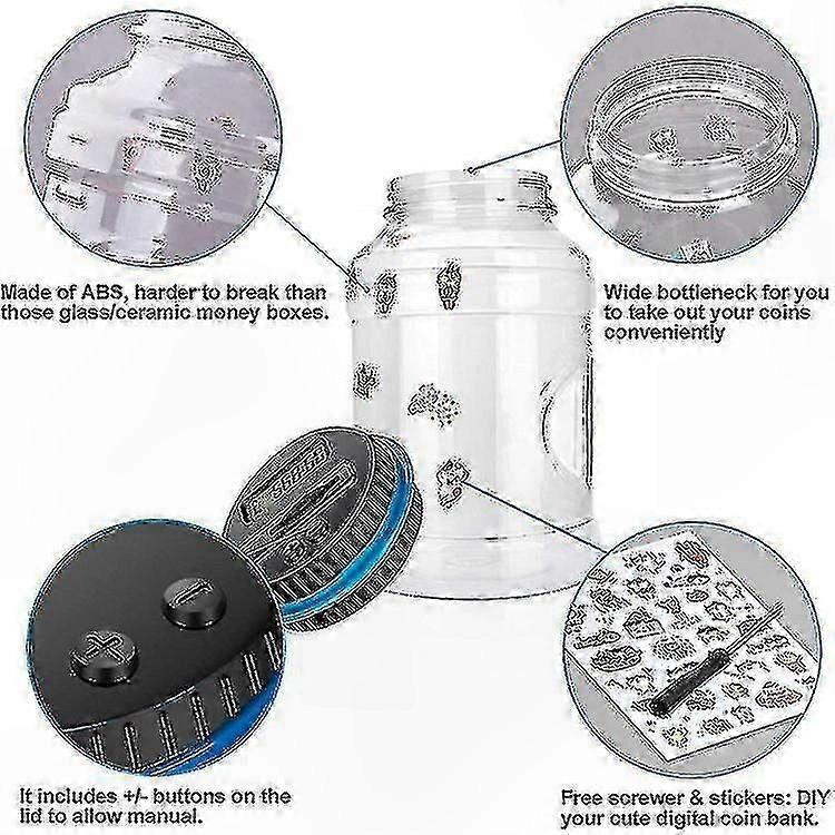 Secure Lock Piggy Bank with Digital Display Counter for Coin Storage