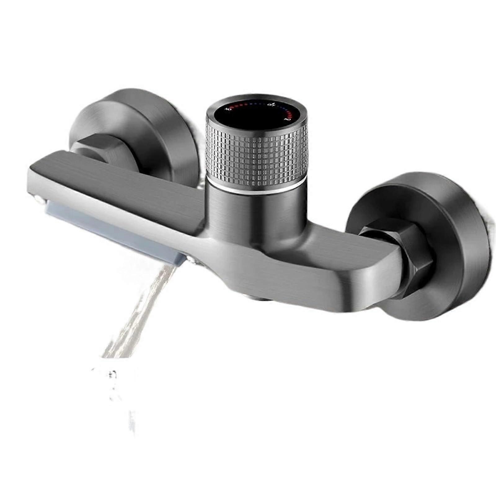 Bathtub Faucet and Showerhead Set Wall Mounted Brass Chrome Waterfall Design with Hand Shower